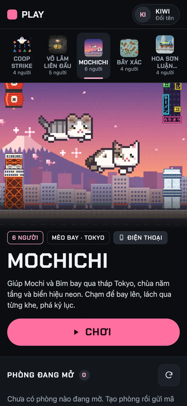 The portal, with Mochichi marked as a phone game.